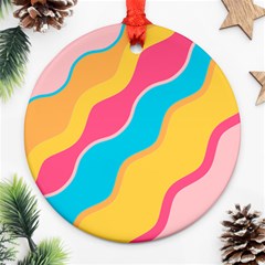 Cake Color Palette Painting Round Ornament (two Sides) by Wegoenart