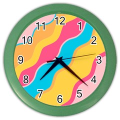 Cake Color Palette Painting Color Wall Clock by Wegoenart