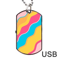 Cake Color Palette Painting Dog Tag Usb Flash (two Sides) by Wegoenart