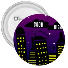 City Architecture Night Skyscraper 3  Buttons by Wegoenart