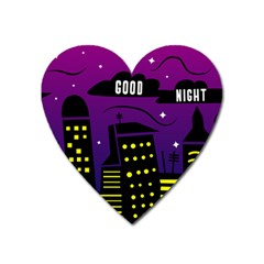 City Architecture Night Skyscraper Heart Magnet by Wegoenart