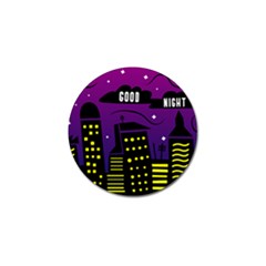 City Architecture Night Skyscraper Golf Ball Marker by Wegoenart