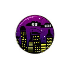 City Architecture Night Skyscraper Hat Clip Ball Marker by Wegoenart