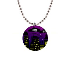 City Architecture Night Skyscraper 1  Button Necklace by Wegoenart