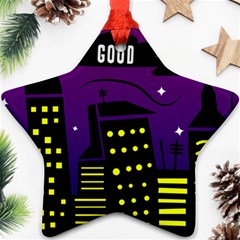 City Architecture Night Skyscraper Star Ornament (two Sides) by Wegoenart