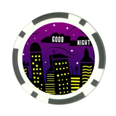 City Architecture Night Skyscraper Poker Chip Card Guard by Wegoenart