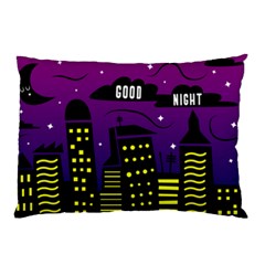 City Architecture Night Skyscraper Pillow Case by Wegoenart