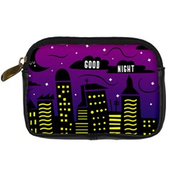 City Architecture Night Skyscraper Digital Camera Leather Case by Wegoenart