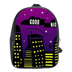 City Architecture Night Skyscraper School Bag (large) by Wegoenart