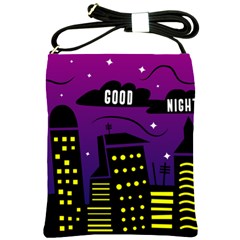 City Architecture Night Skyscraper Shoulder Sling Bag by Wegoenart