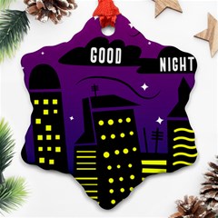 City Architecture Night Skyscraper Ornament (snowflake) by Wegoenart