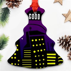 City Architecture Night Skyscraper Ornament (christmas Tree)  by Wegoenart