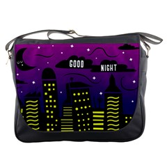 City Architecture Night Skyscraper Messenger Bag by Wegoenart