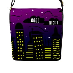 City Architecture Night Skyscraper Flap Closure Messenger Bag (l) by Wegoenart