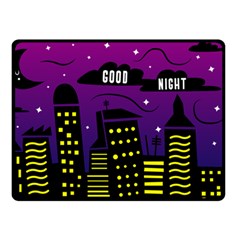 City Architecture Night Skyscraper Double Sided Fleece Blanket (small)  by Wegoenart