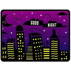 City Architecture Night Skyscraper Double Sided Fleece Blanket (large)  by Wegoenart