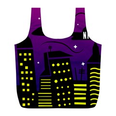 City Architecture Night Skyscraper Full Print Recycle Bag (l) by Wegoenart