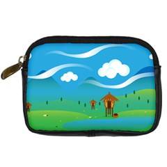 Landscape Nature Mountain Field Digital Camera Leather Case by Wegoenart