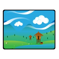 Landscape Nature Mountain Field Fleece Blanket (small) by Wegoenart