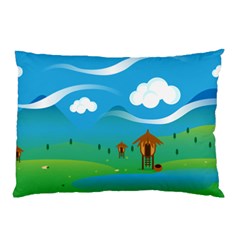 Landscape Nature Mountain Field Pillow Case (two Sides) by Wegoenart