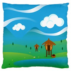 Landscape Nature Mountain Field Large Cushion Case (one Side) by Wegoenart