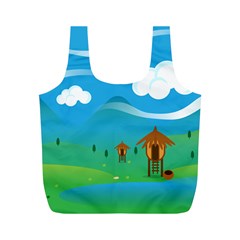 Landscape Nature Mountain Field Full Print Recycle Bag (m) by Wegoenart