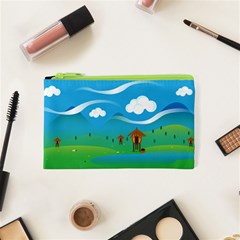 Landscape Nature Mountain Field Cosmetic Bag (xs) by Wegoenart