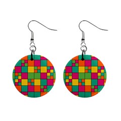 Abstract Background Abstract Mini Button Earrings by Wegoenart