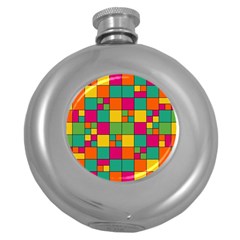 Abstract Background Abstract Round Hip Flask (5 Oz) by Wegoenart