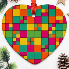 Abstract Background Abstract Heart Ornament (two Sides) by Wegoenart