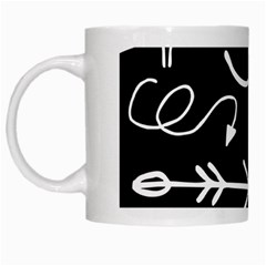 Arrows Vector Lines Strokes White White Mugs by Wegoenart