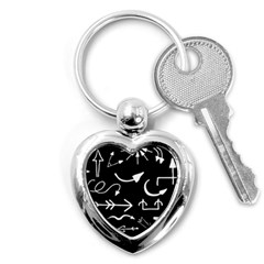 Arrows Vector Lines Strokes White Key Chains (heart)  by Wegoenart