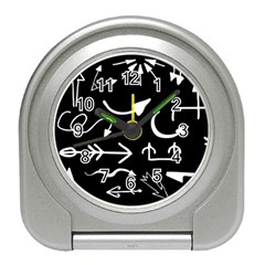 Arrows Vector Lines Strokes White Travel Alarm Clock by Wegoenart