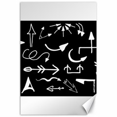 Arrows Vector Lines Strokes White Canvas 20  X 30  by Wegoenart