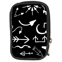 Arrows Vector Lines Strokes White Compact Camera Leather Case by Wegoenart