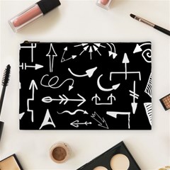 Arrows Vector Lines Strokes White Cosmetic Bag (large) by Wegoenart