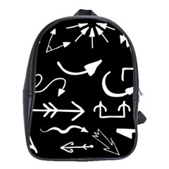 Arrows Vector Lines Strokes White School Bag (large) by Wegoenart