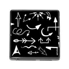 Arrows Vector Lines Strokes White Memory Card Reader (square 5 Slot) by Wegoenart