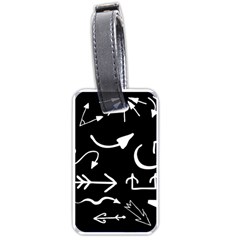 Arrows Vector Lines Strokes White Luggage Tags (one Side)  by Wegoenart