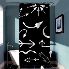 Arrows Vector Lines Strokes White Shower Curtain 36  X 72  (stall)  by Wegoenart