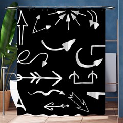 Arrows Vector Lines Strokes White Shower Curtain 60  X 72  (medium)  by Wegoenart