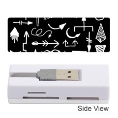 Arrows Vector Lines Strokes White Memory Card Reader (stick) by Wegoenart