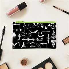 Arrows Vector Lines Strokes White Cosmetic Bag (xs) by Wegoenart