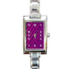 Pattern Lines Stripes Texture Rectangle Italian Charm Watch by Wegoenart