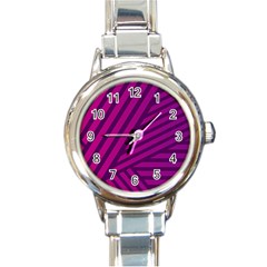 Pattern Lines Stripes Texture Round Italian Charm Watch by Wegoenart