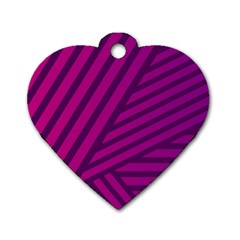 Pattern Lines Stripes Texture Dog Tag Heart (one Side) by Wegoenart