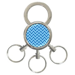 Blue Chevron Background Abstract Pattern 3-ring Key Chains by Wegoenart