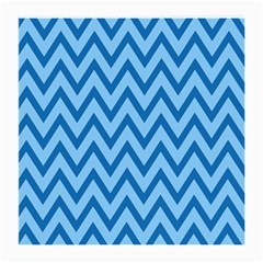 Blue Chevron Background Abstract Pattern Medium Glasses Cloth (2-side) by Wegoenart