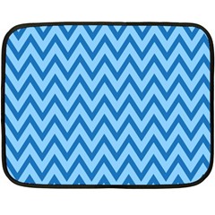 Blue Chevron Background Abstract Pattern Double Sided Fleece Blanket (mini)  by Wegoenart