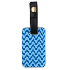 Blue Chevron Background Abstract Pattern Luggage Tags (one Side)  by Wegoenart